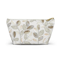 Cherry Plum Leaves Accessory Pouch w T-bottom in Brown